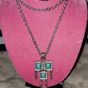 Blue faux stone necklace